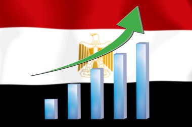 konsept grafik Ekonomik iyileştirme Finans ve bayrak arka planda muhasebe