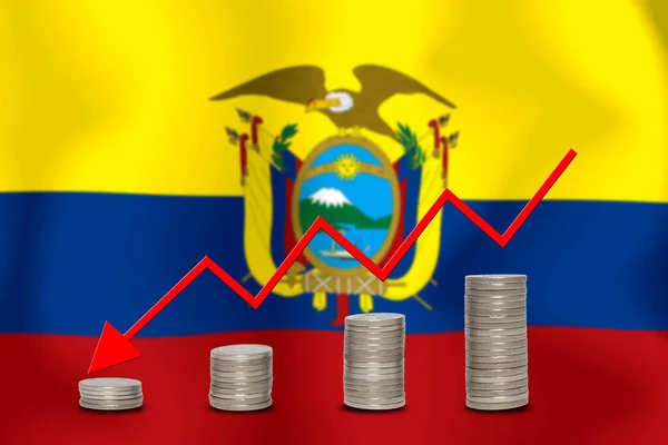 Concepto Gráfico Descenso Económico Finanzas Contabilidad Fondo Bandera Andorra — Foto de Stock