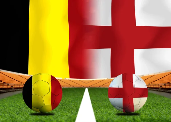 Змагання Футболу Між Збірними Бельгії Англії — стокове фото