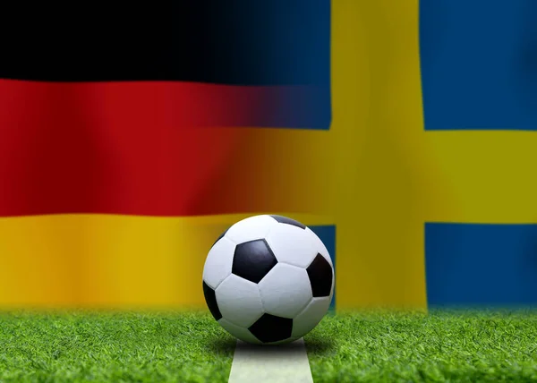 Copa Fútbol Competencia Entre Nacional Alemán Nacional Suecia —  Fotos de Stock