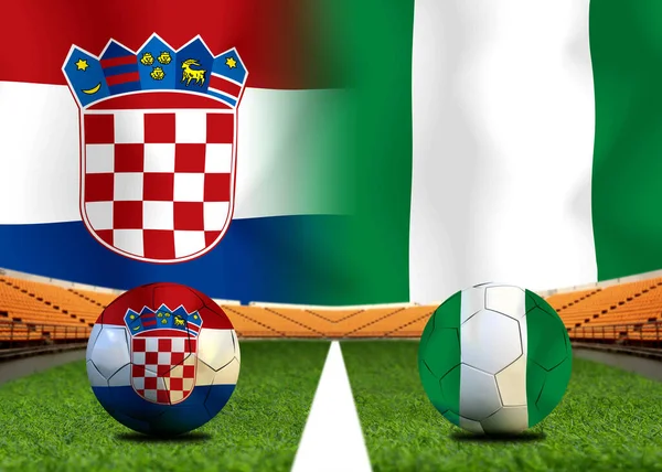 Coupe Football Entre Croatie Nationale Nigeria National — Photo