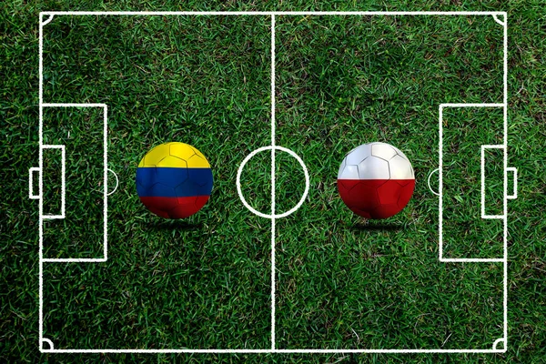Competizione Coppa Calcio Tra Colombia Nazionale Polonia Nazionale — Foto Stock