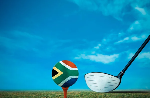 Golf ball South Africa vintage color.