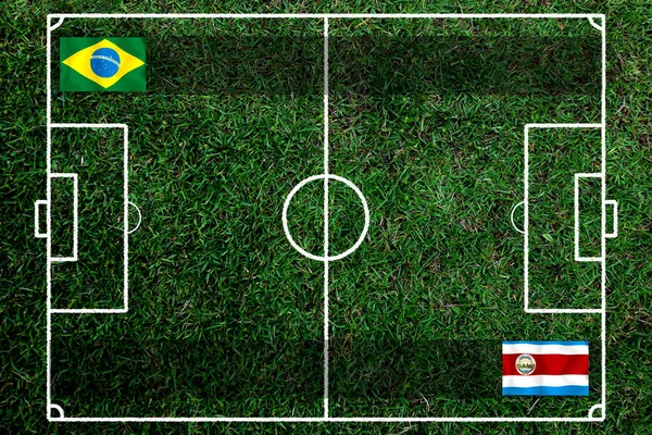 Coupe Football Entre Brésil Costa Rica — Photo