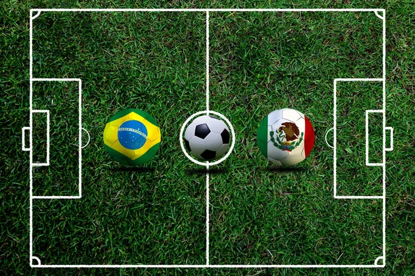 Ulusal Brezilya Ile Meksika Arasındaki Futbol Kupası Yarışması — Stok fotoğraf