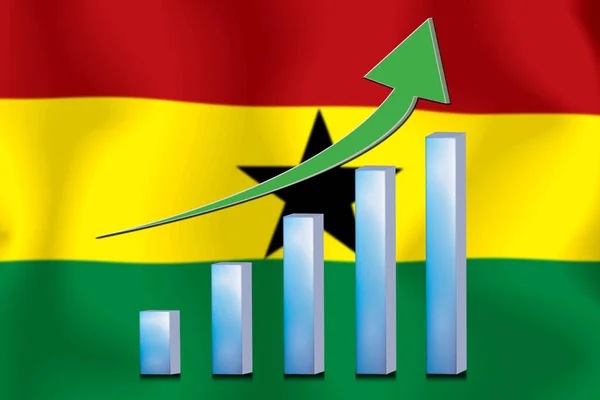 concept  graph The economic betterment Finance and accounting on  flag background