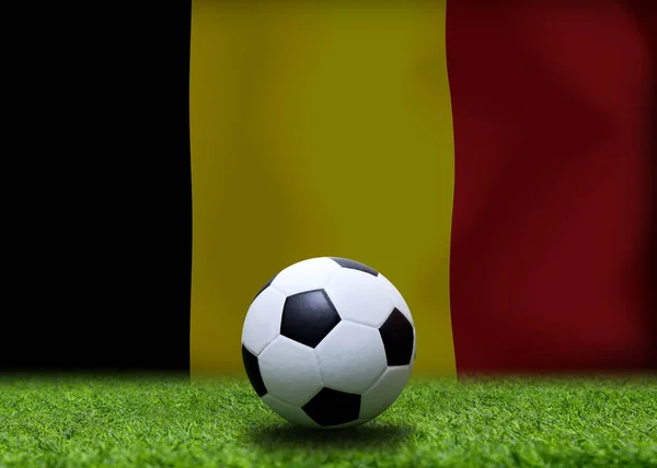 Bandera Bélgica Pelota Futbol Concept Sport —  Fotos de Stock