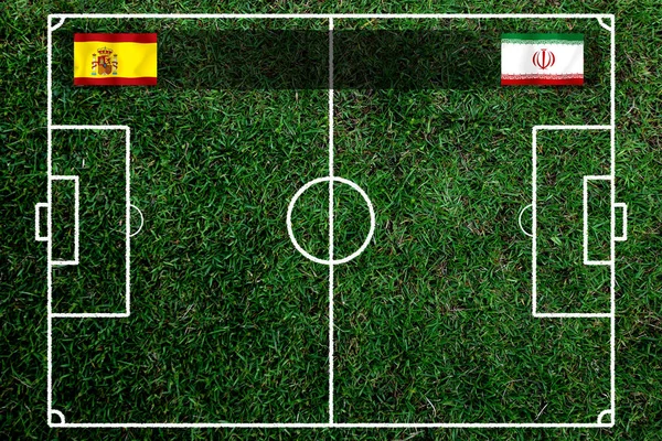 Zawody Pucharu Piłki Nożnej Pomiędzy Narodową Hiszpanią Iranem — Zdjęcie stockowe