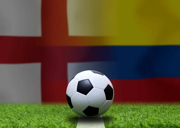 Змагання Футболу Між Збірною Англії Саудівською Колумбією — стокове фото