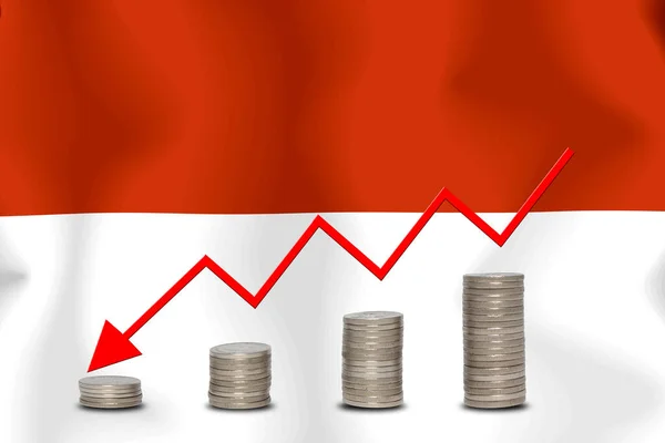 Conceptgrafiek Economische Neergang Financiën Boekhouding Vlag Achtergrond — Stockfoto