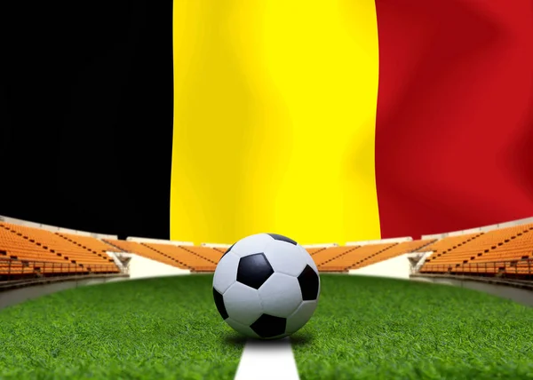 Bandera Bélgica Pelota Futbol Concept Sport —  Fotos de Stock