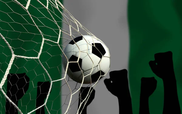 Bandeira Nigéria Bola Futebol Esporte Conceitual — Fotografia de Stock