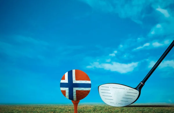 Golf Ball Norvégia Vintage Szín — Stock Fotó