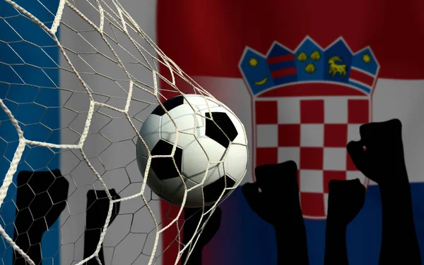 Copa Fútbol Competencia Entre Francia Nacional Croacia Nacional —  Fotos de Stock
