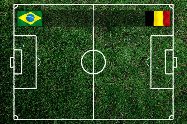 サッカーカップブラジル代表とベルギー代表の試合 — ストック写真