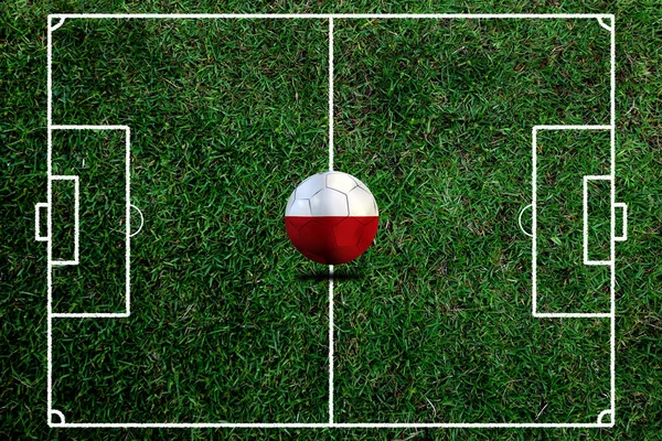 Polonia Bandiera Pallone Calcio — Foto Stock