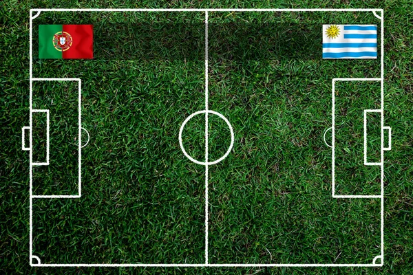 Змагання Футболу Між Збірними Португалії Уругваю — стокове фото