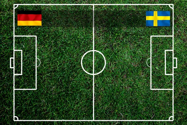 サッカーカップドイツ代表とスウェーデン代表の試合 — ストック写真