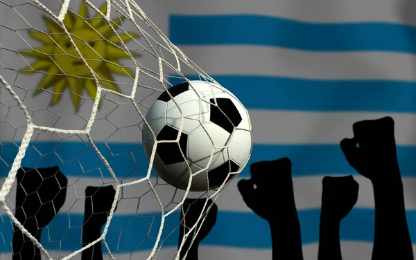 Uruguay Vlag Voetbal Ball Concept Sport — Stockfoto