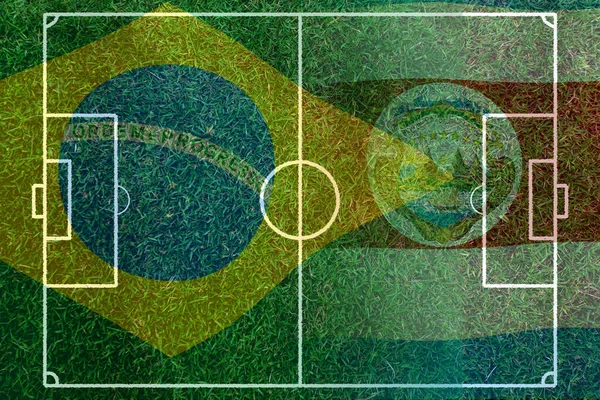 サッカーカップブラジル代表とコスタリカ代表の試合 — ストック写真