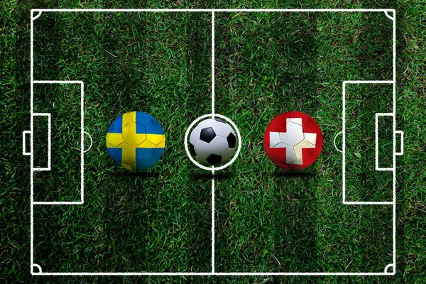 Competizione Coppa Calcio Tra Nazionale Svedese Svizzera Nazionale — Foto Stock