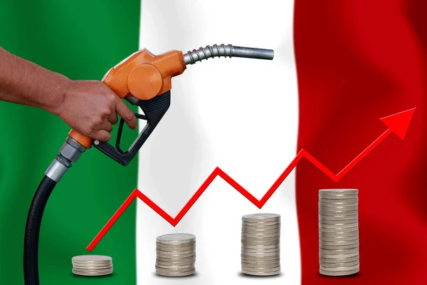 Koncepció World Oil Price Chart Flag Background — Stock Fotó