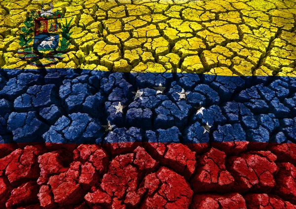 ベネズエラの旗が割れた地球の背景 — ストック写真