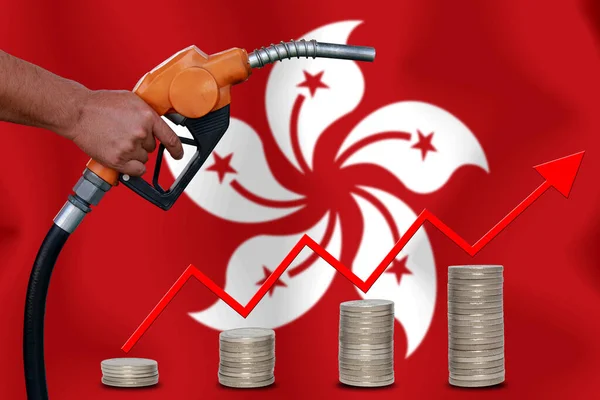 Concept World Oil Price Chart Flag Background — Stock Photo, Image