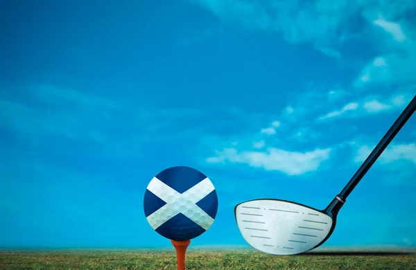 Balle Golf Scotland Couleur Vintage — Photo