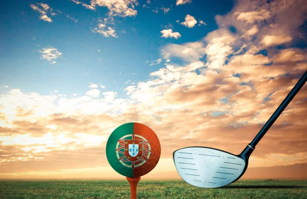 Golf Boll Portugisisk Vintage Färg — Stockfoto