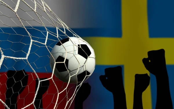 Змагання Футболу Між Збірною Росії Швеції — стокове фото