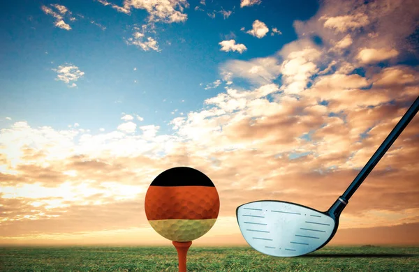 Golf Míč Německý Vinobraní Barva — Stock fotografie
