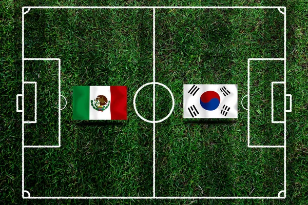 Кубок Футболу Между Сборными Мексики Южной Кореи — стоковое фото