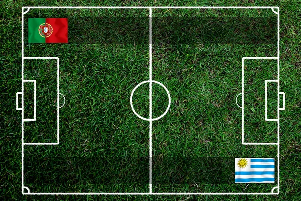 Змагання Футболу Між Збірними Португалії Уругваю — стокове фото