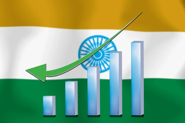 Konceptet Diagram Den Ekonomiska Nedförsbacke Finansiering Och Redovisning Flagga Bakgrund — Stockfoto