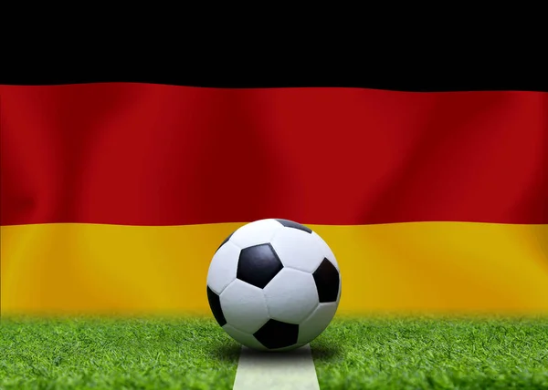 Deutsche Fahne Und Fußball — Stockfoto