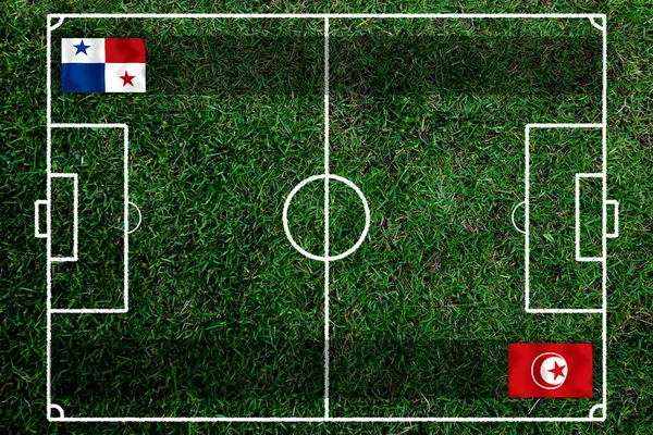 Змагання Футболу Між Національною Панамою Національним Тунісом — стокове фото