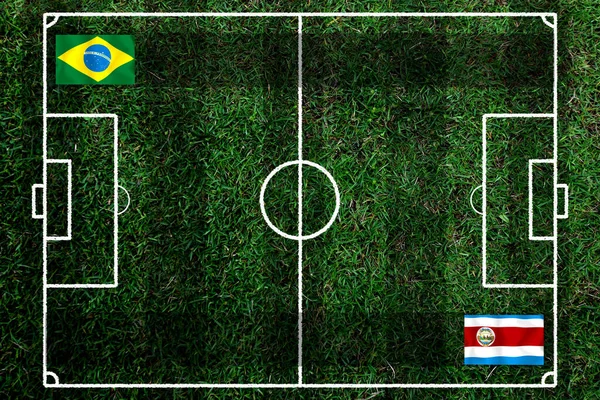 Coppa Calcio Competizione Tra Brasile Nazionale Nazionale Costa Rica — Foto Stock