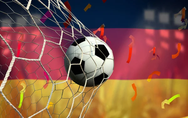 Tysk Flagga Och Fotboll — Stockfoto