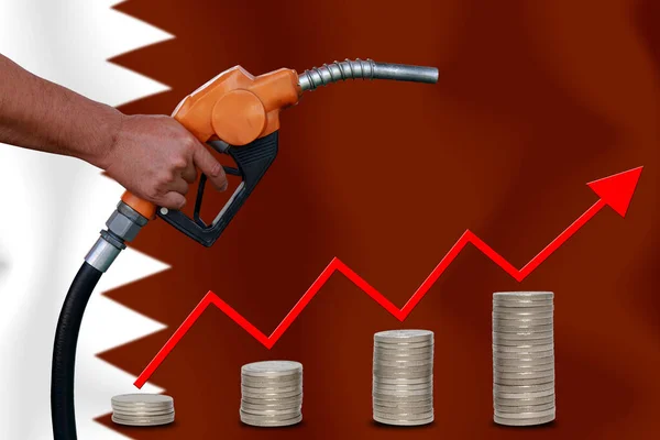 Weltmarktdiagramm Zum Ölpreis Auf Flaggenhintergrund — Stockfoto