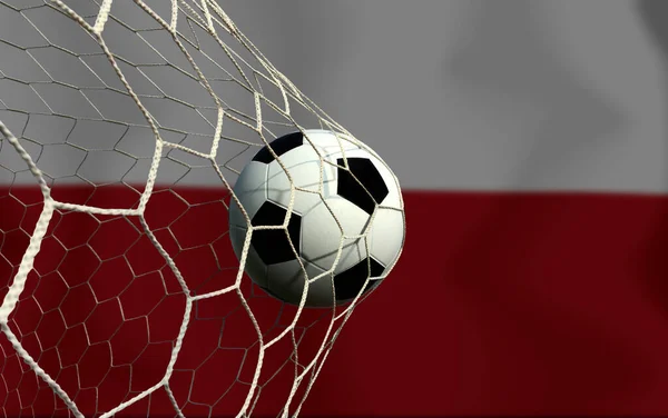 Polonia Bandera Pelota Fútbol —  Fotos de Stock