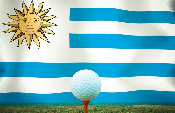 Golf Ball Uruguay Background — Stock Photo, Image
