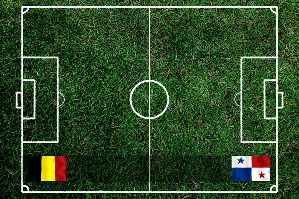 ベルギー代表とパナマ代表のサッカーカップ戦 — ストック写真