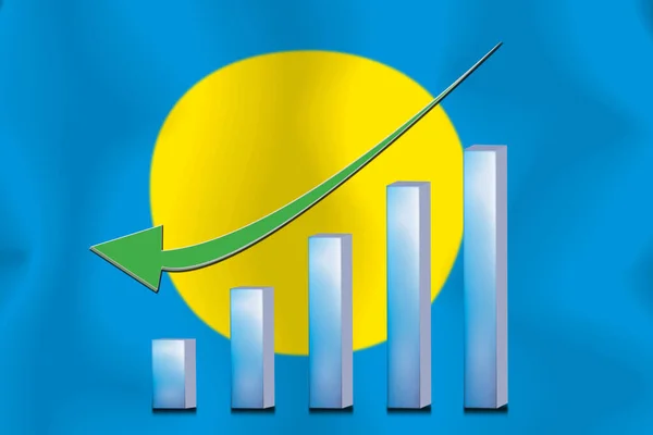 concept  graph The economic downhill Finance and accounting on  flag background