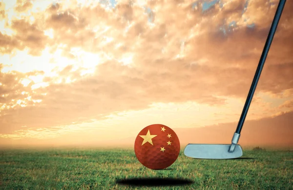 Bola Golfe China Cor Vintage — Fotografia de Stock