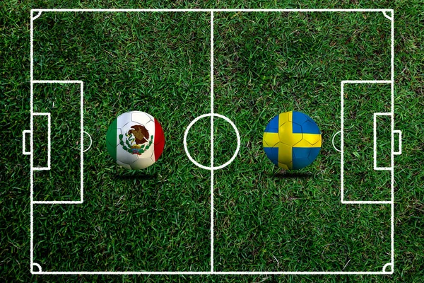 Кубок Футболу Между Сборной Мексики Национальной Сборной Швеции — стоковое фото