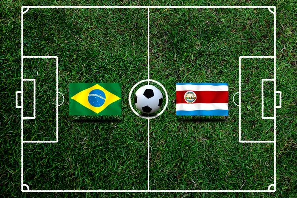 Zawody Pucharu Piłki Nożnej Pomiędzy Krajową Brazylią Kostaryką — Zdjęcie stockowe