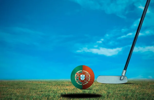 Golf Piłka Portugalski Vintage Kolor — Zdjęcie stockowe