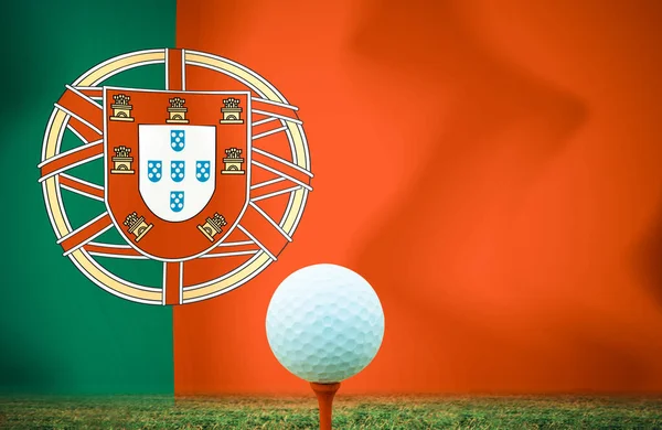 Golf ball portuguese vintage color.