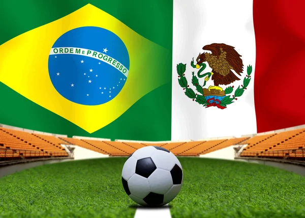 Copa Fútbol Competencia Entre Brasil Nacional México Nacional — Foto de Stock